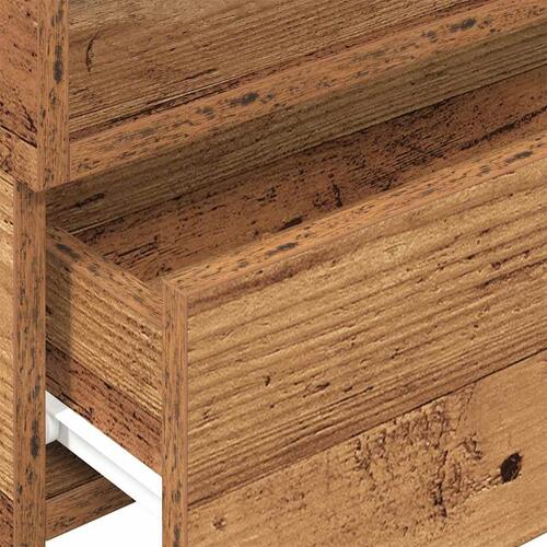 Væghængt sengebord 45x26x28,5 cm antikt trælook