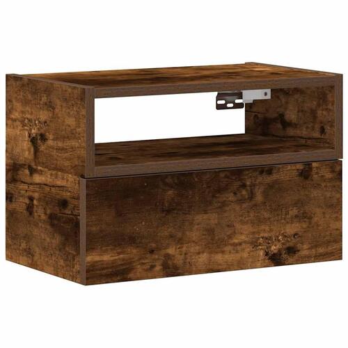 Væghængt sengebord 45x26x28,5 cm røget egetræsfarve