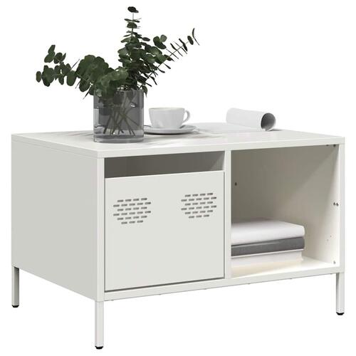Sofabord 68,5x50x43,5 cm koldvalset stål hvid