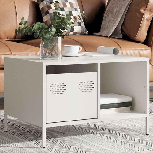 Sofabord 68,5x50x43,5 cm koldvalset stål hvid