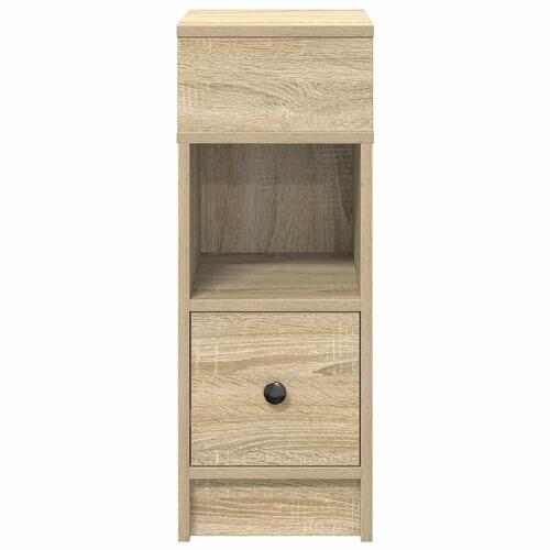 Sengeborde 2 stk. med skuffe 25x31x66 cm sonoma-eg