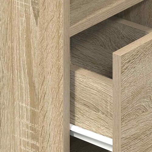 Sengeborde 2 stk. med skuffe 25x31x66 cm sonoma-eg