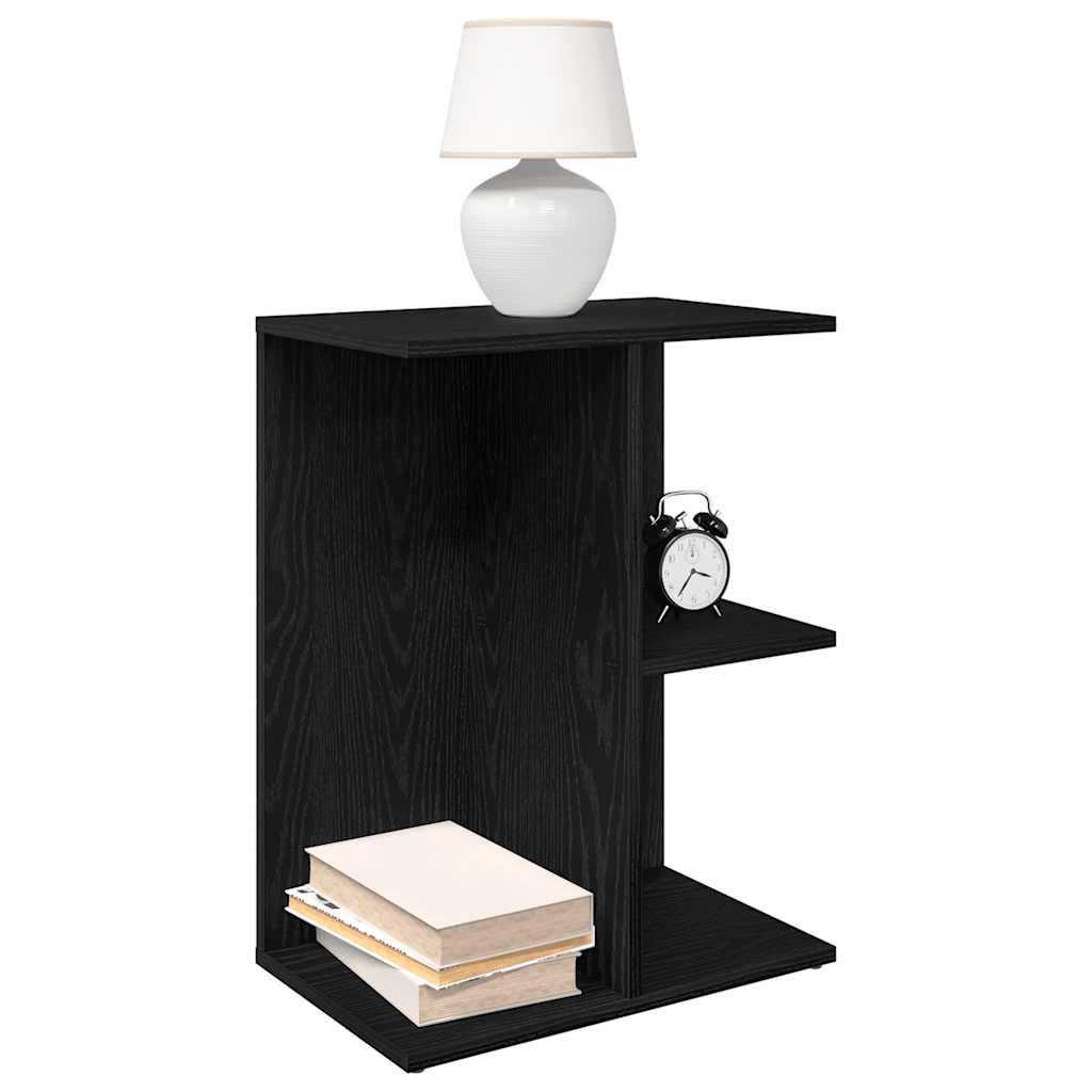 Sengebord 46,5x29x61 cm konstrueret træ sort-eg