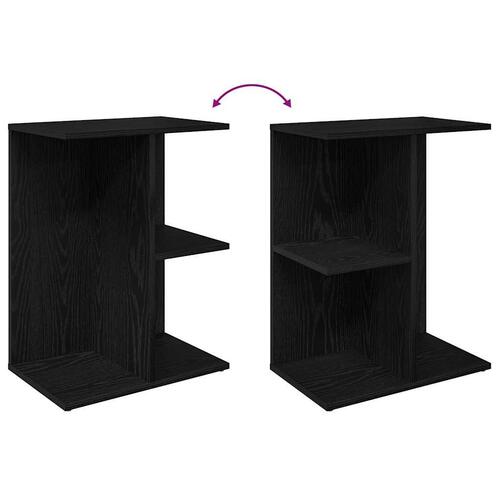 Sengebord 46,5x29x61 cm konstrueret træ sort-eg