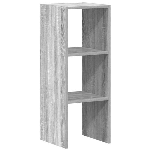 Bogreol stabelbar 30x30x80 cm konstrueret træ grå sonoma-eg