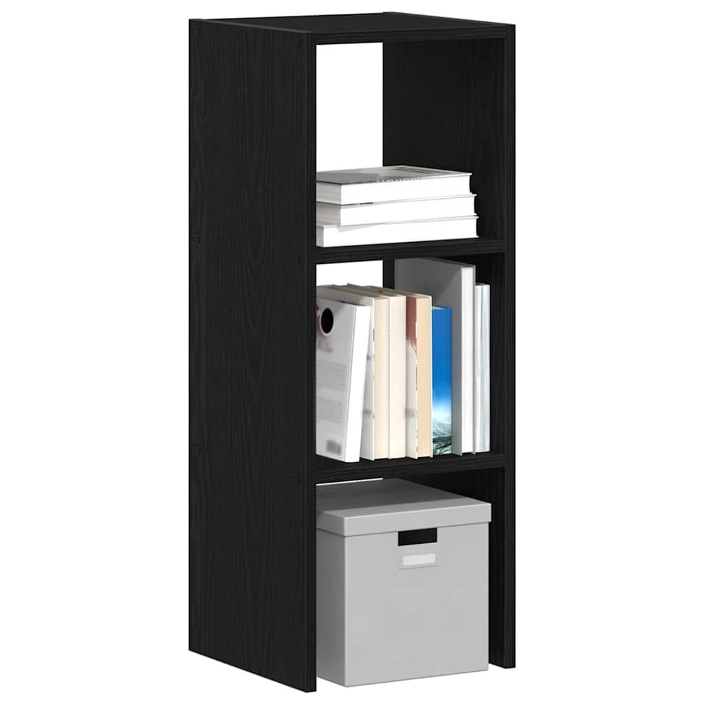 Bogreol stabelbar 30x30x80 cm konstrueret træ sort-eg