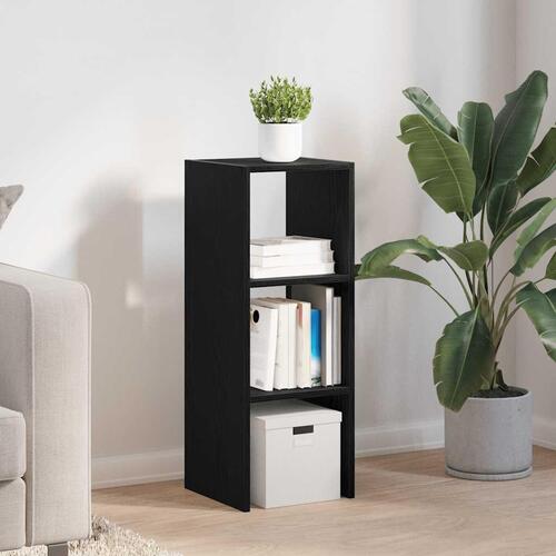 Bogreol stabelbar 30x30x80 cm konstrueret træ sort-eg