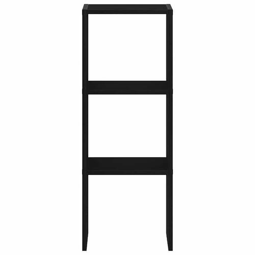 Bogreol stabelbar 30x30x80 cm konstrueret træ sort-eg