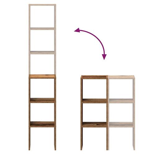 Bogreoler stabelbare 2 stk. 30x30x80 cm antikt træ