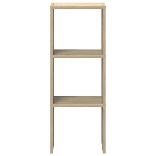 Bogreol stabelbar 30x30x80 cm konstrueret træ sonoma-eg