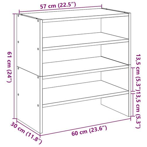 Skostativer stabelbare 2 stk. 60x30x30,5 cm betongrå