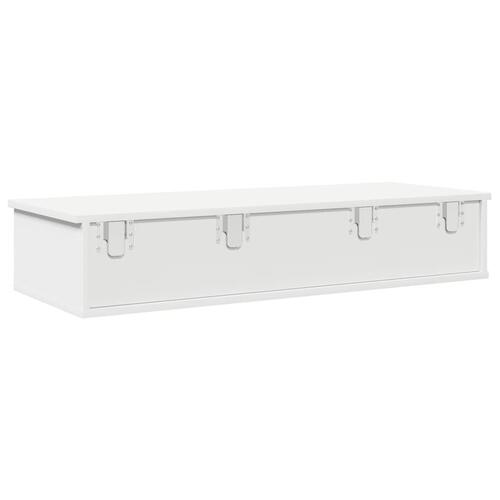 Væghylde med skuffer 100x37,5x19 cm konstrueret træ hvid