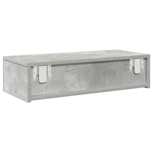 Væghylde med skuffer 60x26,5x15 cm konstrueret træ betongrå