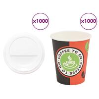 Kaffekopper af papir med låg 1000 stk. 8oz 240ml
