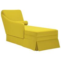 Chaiselong med bolster og højre armlæn fløjl gul