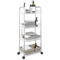 Opbevaringsvogn i 4 niveauer transparent 37x28x95 cm akryl
