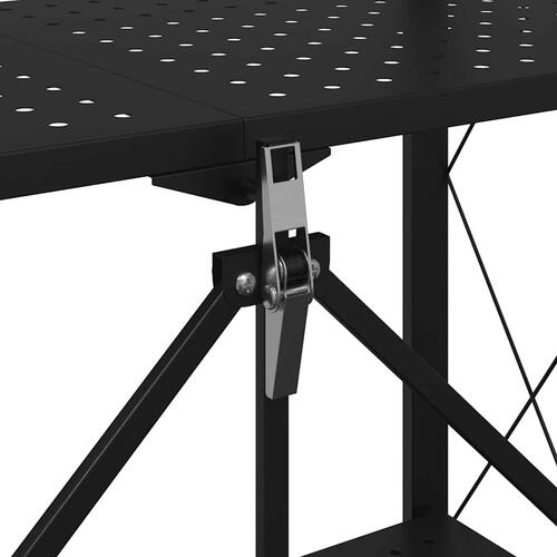 Opbevaringshylde på hjul sort 71x34x88 cm stål