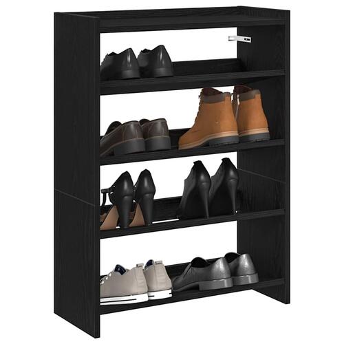 Skostativ 60x25x81 cm konstrueret træ sort