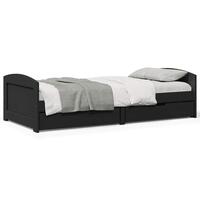 Daybed med to skuffer uden madras IRUN sort 90x200 cm