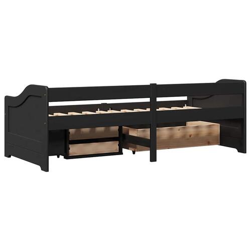 Daybed med tre skuffer uden madras IRUN sort 90x200 cm