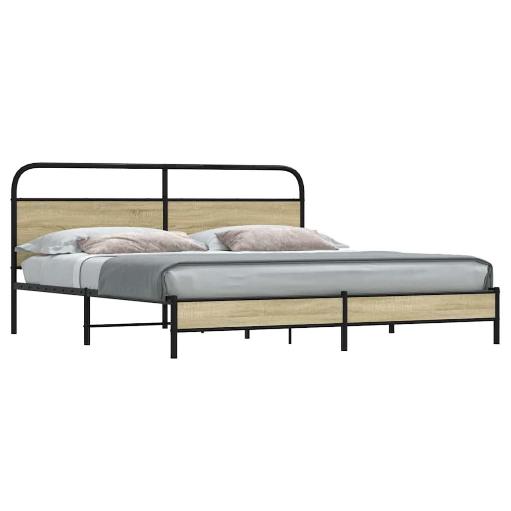 Sengeramme uden madras 180x200 cm metal sonoma-eg billede