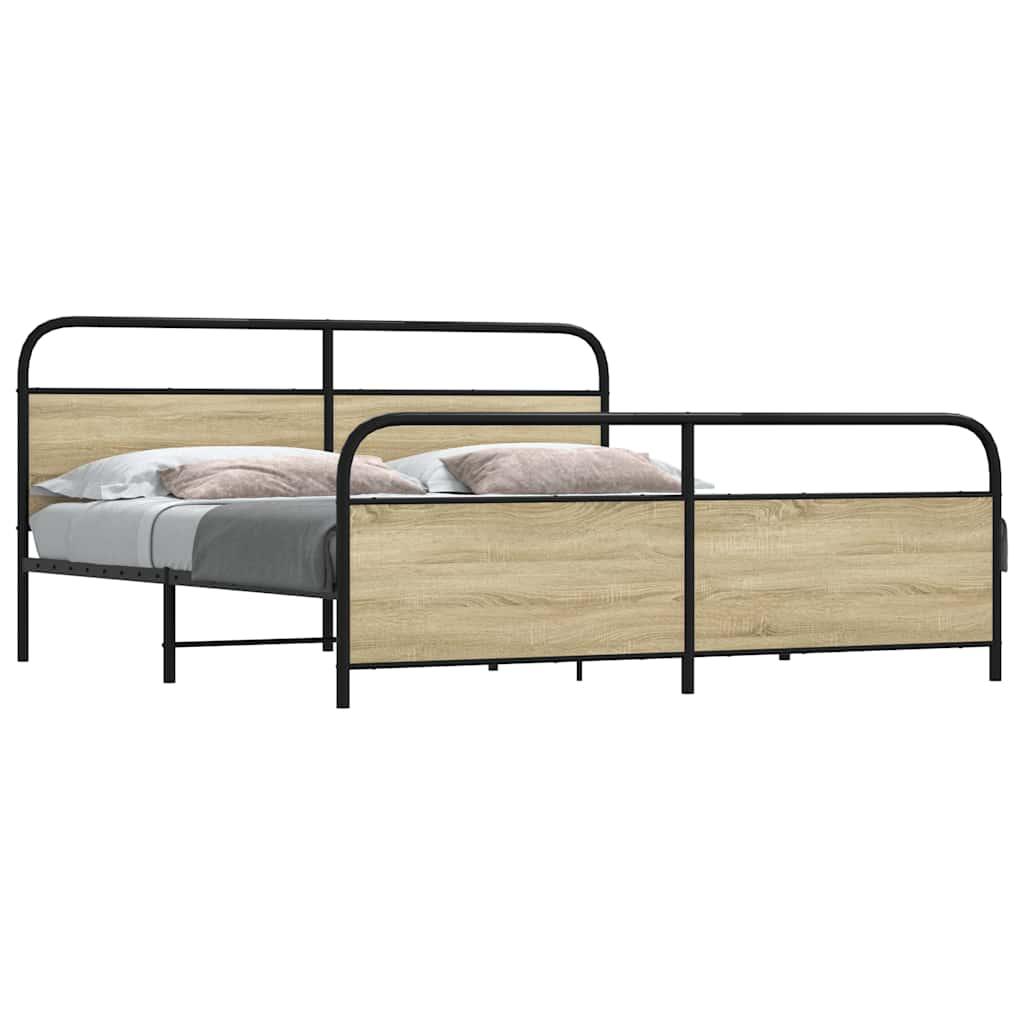 Sengeramme uden madras 180x200 cm metal sonoma-eg billede