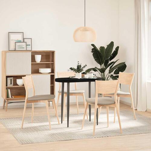 Bordplade 80x40x4 cm massivt egetræ oval mørkebrun