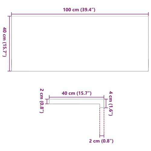 Vindueskarme 2 stk mørkebrun 100x40x2 cm massivt egetræ