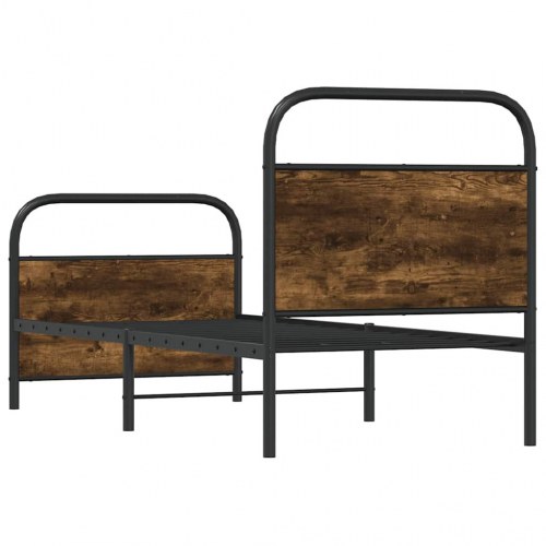 Sengeramme 80x200 cm uden madras konstrueret træ røget eg