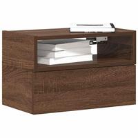 Væghængte sengeborde 2 stk. 45x26x28,5 cm brun egetræsfarve
