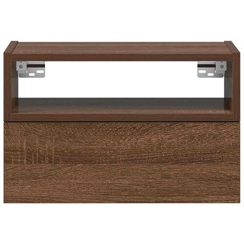 Væghængte sengeborde 2 stk. 45x26x28,5 cm brun egetræsfarve