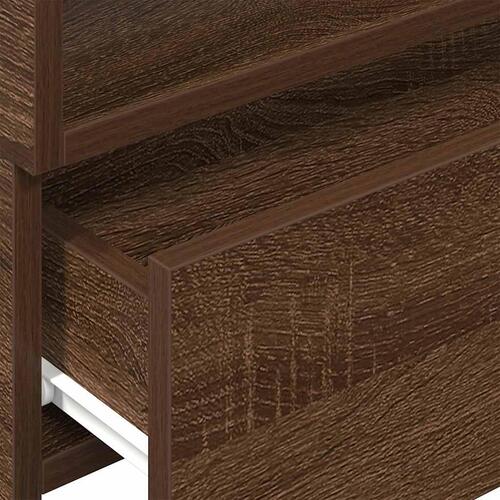 Væghængte sengeborde 2 stk. 45x26x28,5 cm brun egetræsfarve