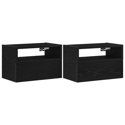 Væghængte sengeborde 2 stk. 45x26x28,5 cm sort