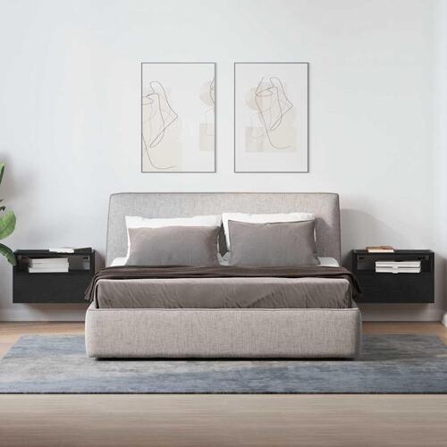 Væghængte sengeborde 2 stk. 45x26x28,5 cm sort