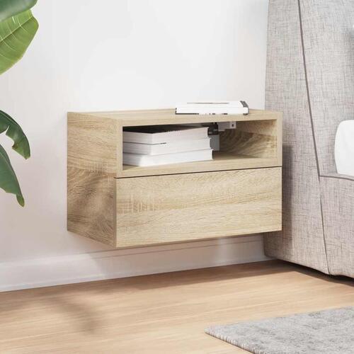 Væghængt sengebord 45x26x28,5 cm sonoma-eg