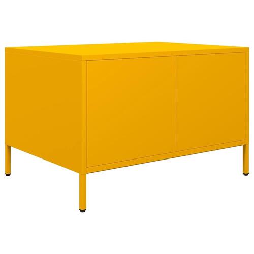 Sofabord 68,5x50x43,5 cm koldvalset stål sennepsgul