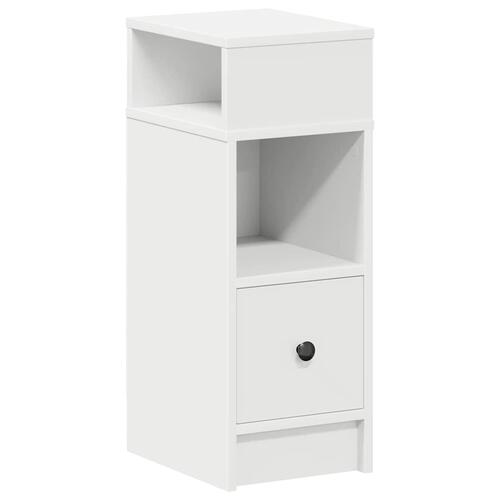 Sengebord med skuffe 25x31x66 cm hvid