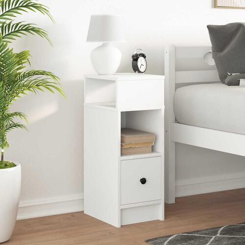 Sengebord med skuffe 25x31x66 cm hvid