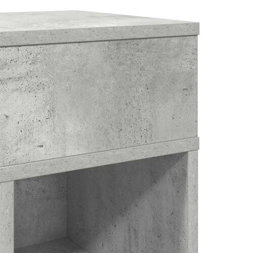 Sengeborde 2 stk. med skuffe 25x31x66 cm betongrå