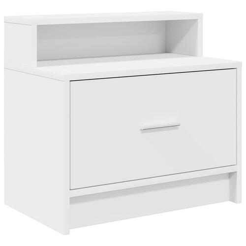 Sengebord med skuffe 51x31x47 cm hvid