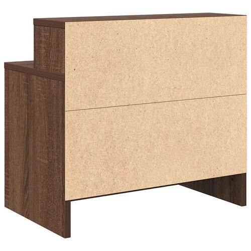 Sengebord med skuffe 51x31x47 cm brun egetræsfarve