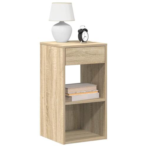 Sengeborde med skuffe 2 stk. 35x34x66,5 cm sonoma-eg