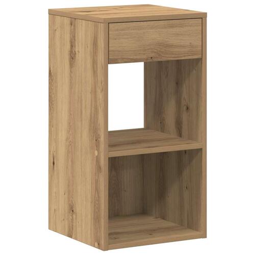 Sengeborde med skuffe 2 stk. 35x34x66,5 cm egetræsfarve