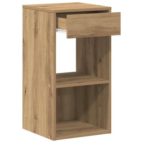 Sengeborde med skuffe 2 stk. 35x34x66,5 cm egetræsfarve