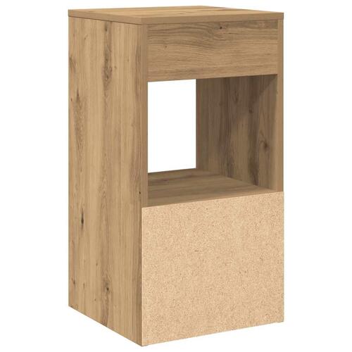 Sengeborde med skuffe 2 stk. 35x34x66,5 cm egetræsfarve