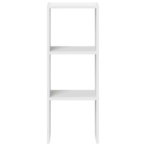 Bogreol stabelbar 30x30x80 cm konstrueret træ hvid