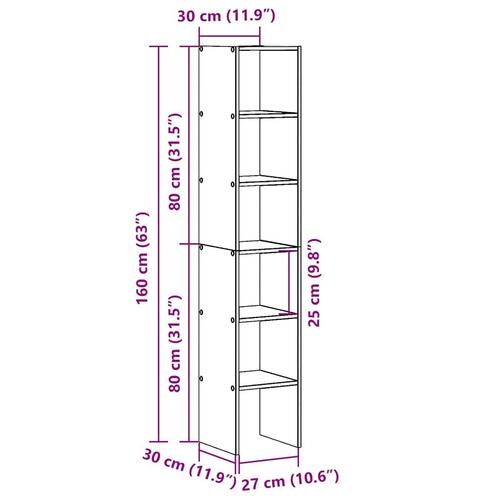 Bogreoler stabelbare 2 stk. 30x30x80 cm sonoma-eg