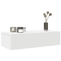 Væghylde med skuffer 60x26,5x15 cm konstrueret træ hvid