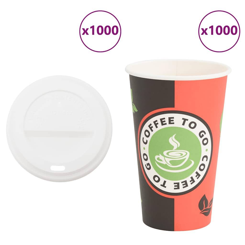 Kaffekopper af papir med låg 1000 stk. 16oz 400ml