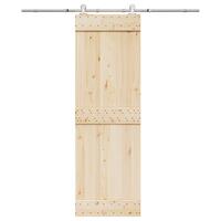 Hardwarekit til skydedør 183 cm rustfrit stål sølvfarvet
